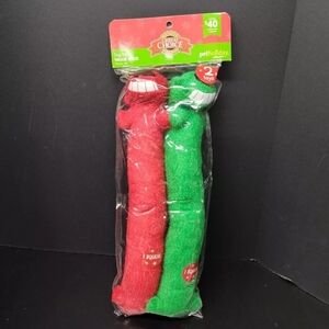 Squeaky 17" Dog Toy, Value 2- Pack, Red And Green Pet Holiday Collection